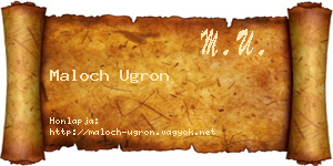 Maloch Ugron névjegykártya